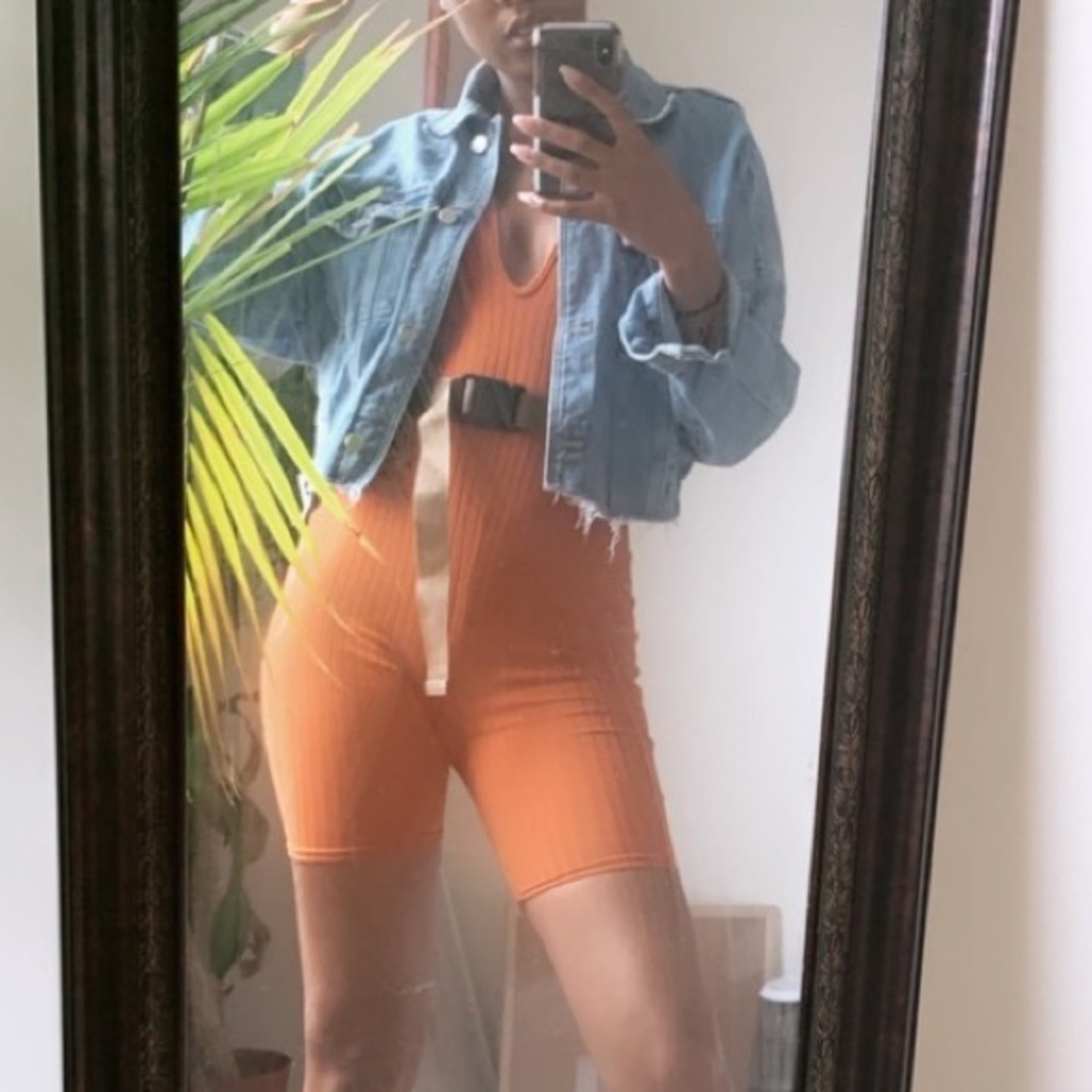 Grey and Orange Playsuit